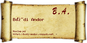 Bódi Andor névjegykártya